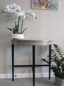 Half moon console table with Algonquin Fusion paint