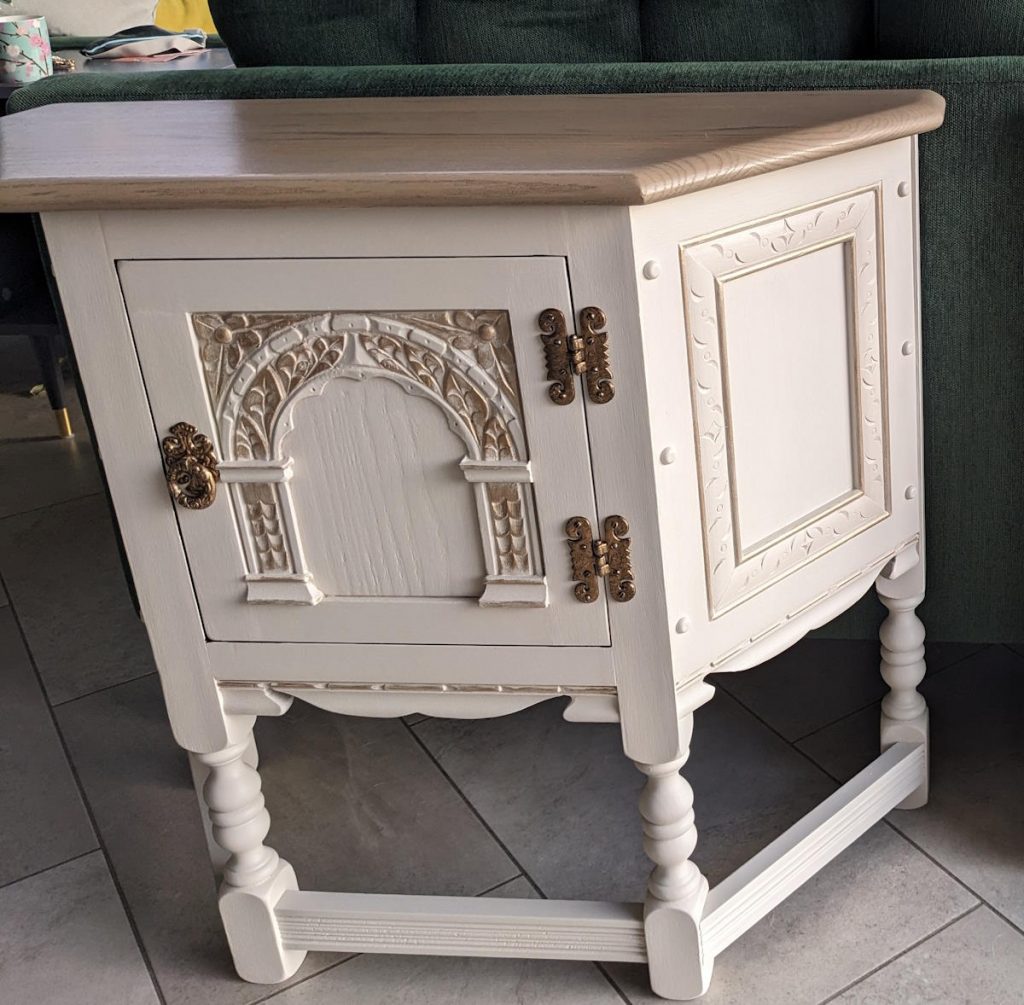 Old Charm cabinet upcycled with Fusion Raw Silk and gold wax details