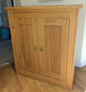 orange furniture before it was upcycled to lighter