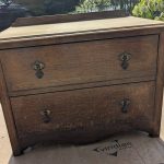 dark furniture before it was upcycled to lighter