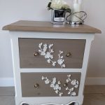 Table reloved and upcycled with Fusion Algonquin and Raw Silk paint with resin flowers