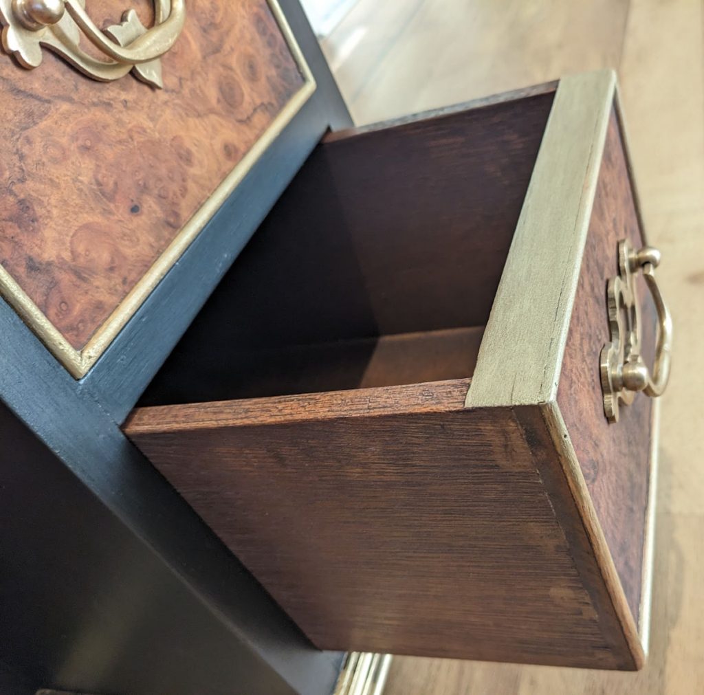 burr walnut vintage kneehole desk