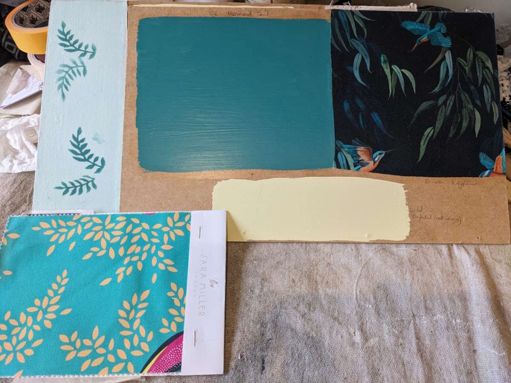 creating moodboards for a client for their furniture upcycling project