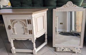 dark Old Charm furniture upcycled with cream and gold higlights