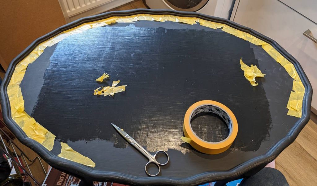 masking tape to create neat edges