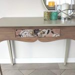 vintage console table upcycled with Fusion Bedford paint and decoupage drawer