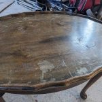 vintage pie crust side table in need of being reloved