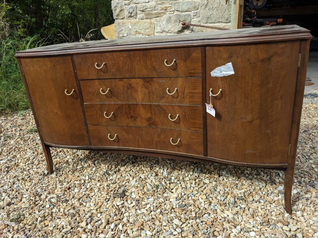 dark vintage sideboard needing to be reloved