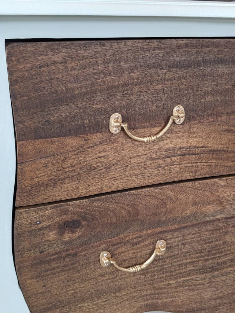 French style chest of drawers with walnut drawers