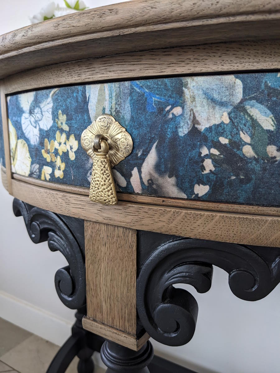 vintage ornate half moon console table for sale