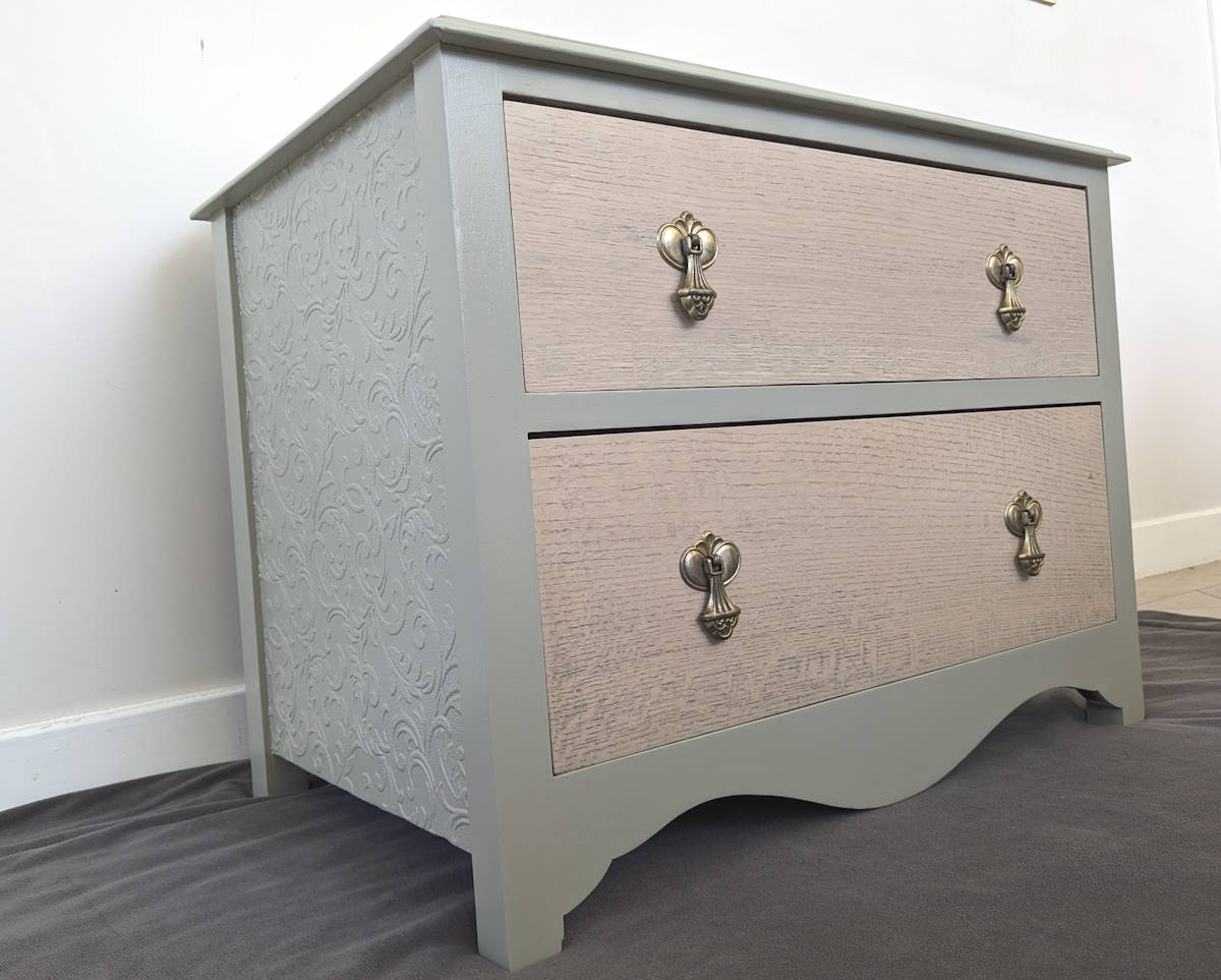 2 drawer vintage bedside table for sale