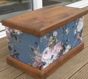 upcycled floral wooden chest