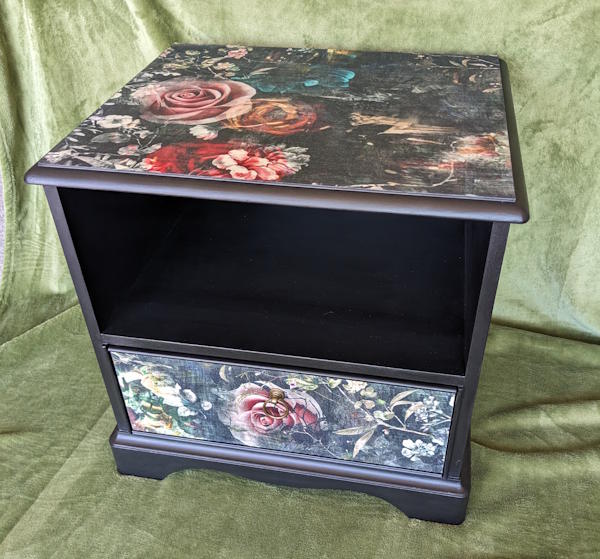 black floral Stag side table