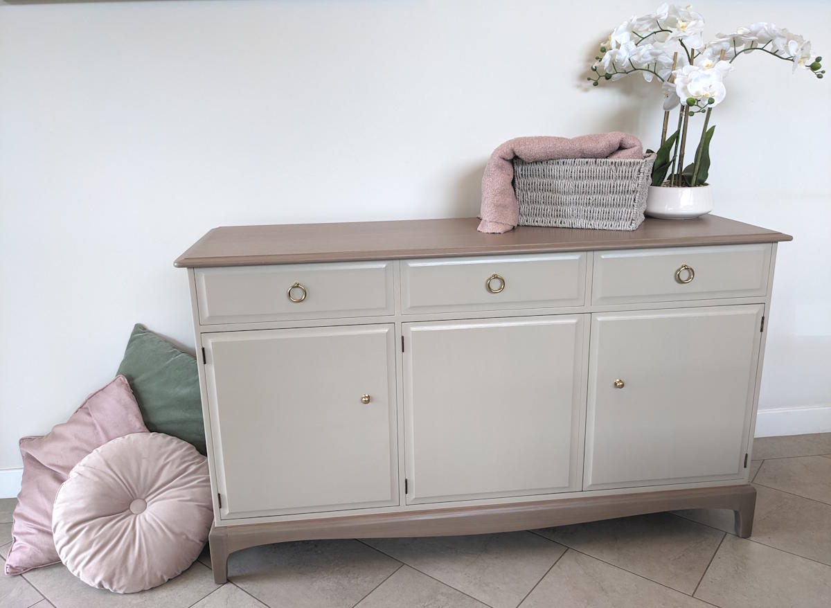Stag sideboard upcycled with neutral colours