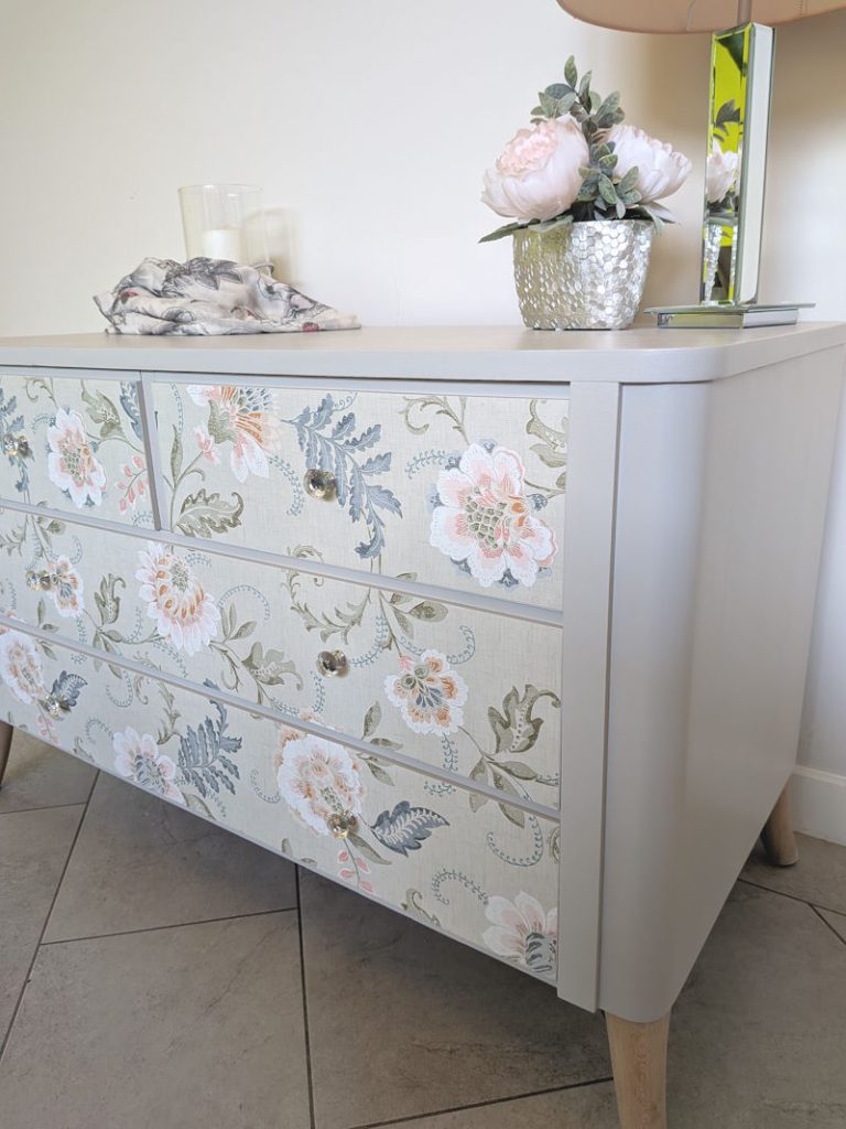 upcycled floral chest of drawers