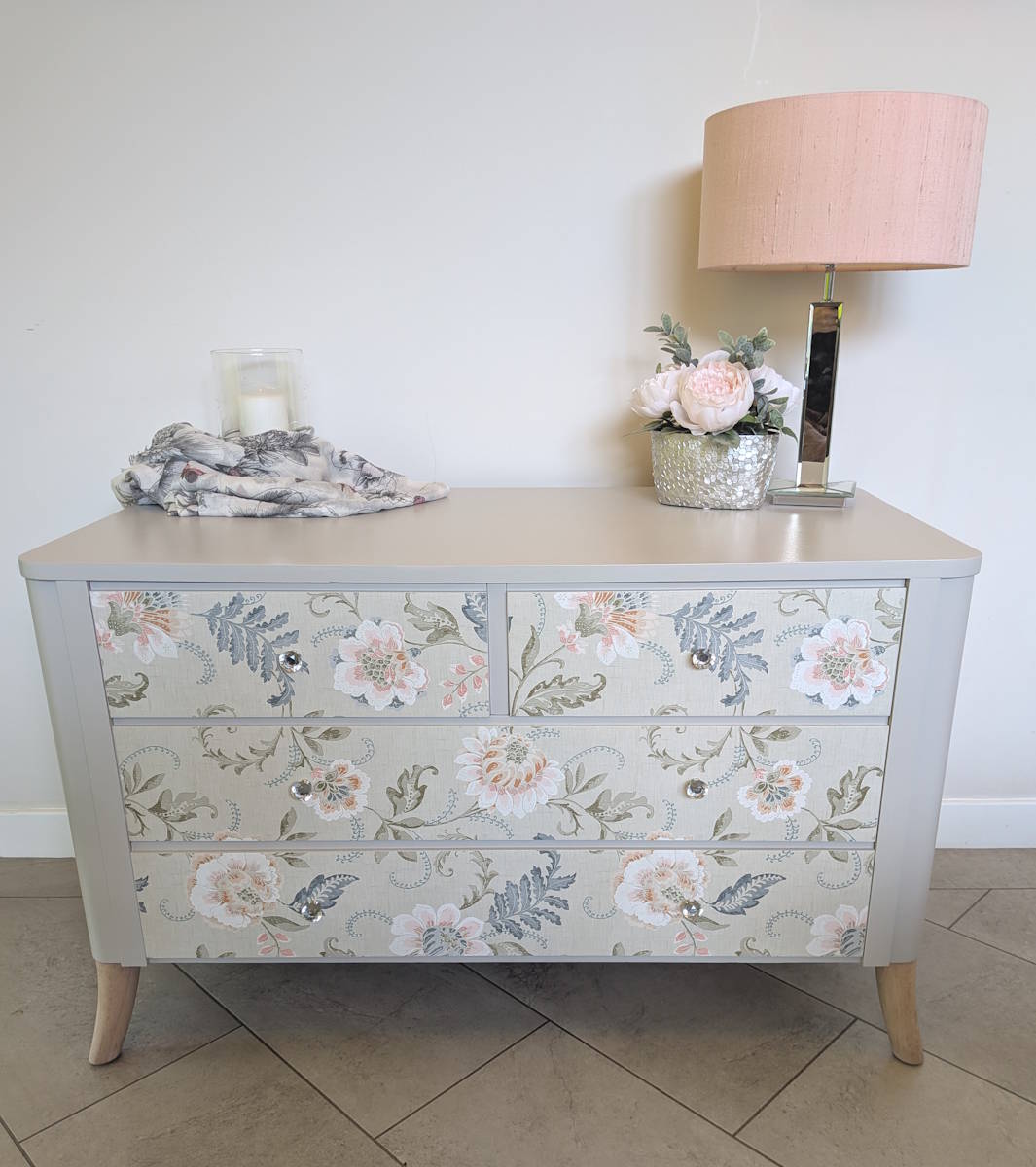 upcycled floral chest of drawers